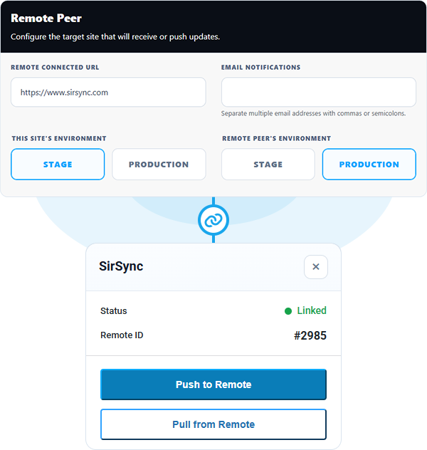 SirSync Connection to Page Push example